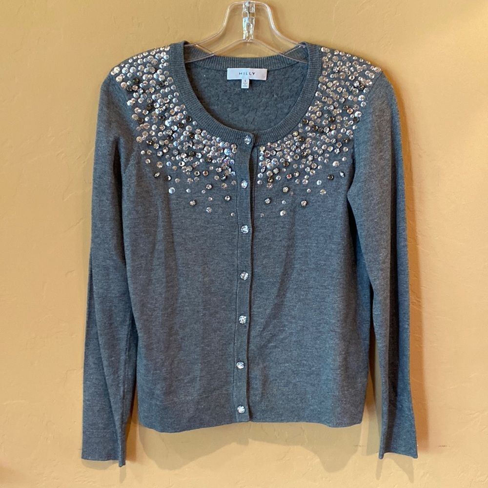 MILLY Embellished Cardigan
